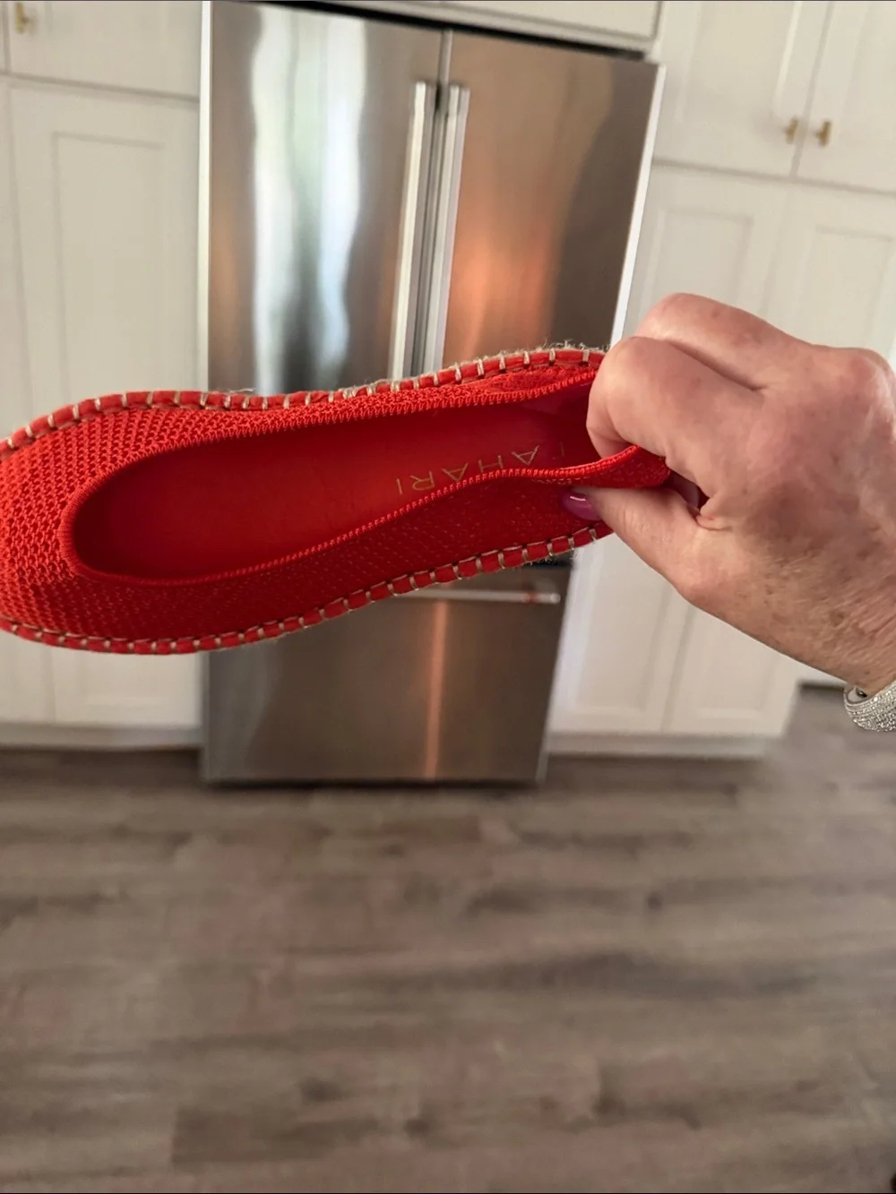 Red Knit Espadrille Flats - Women's Slip-On Comfort